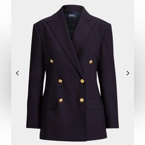Ralph Lauren Women's Dark Blazer with Gold Accents
